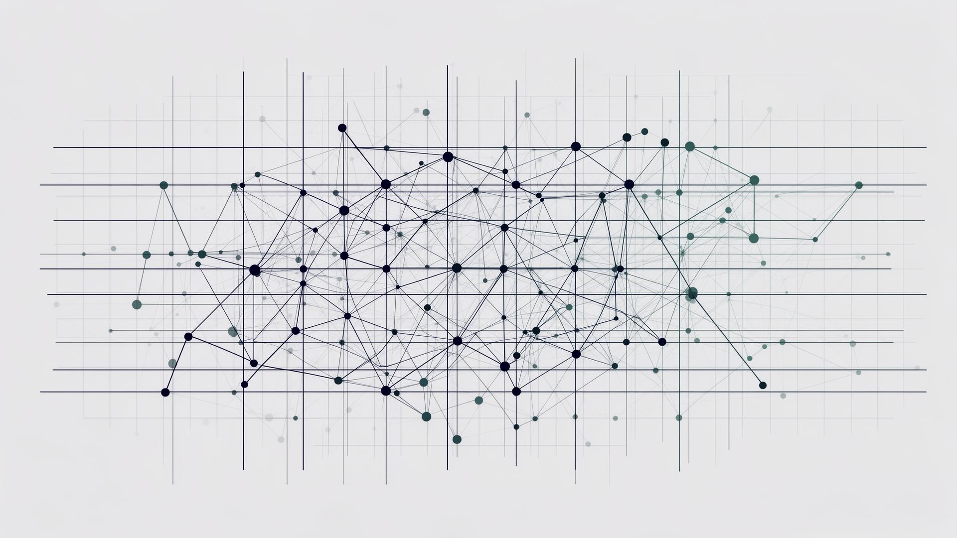 Abstract network visualization representing AI governance frameworks